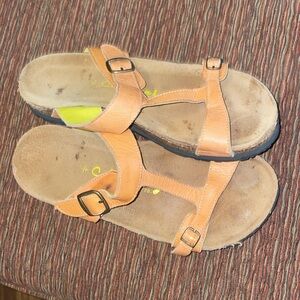 California Footwear Co. Women's Orange Slip On Sandals. Good Condition. Size 37.
